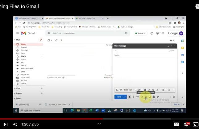 Attaching Files to Gmail