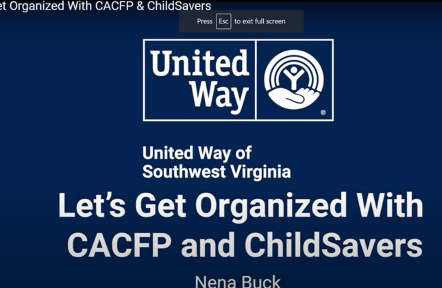 Let's Get Organized with CACFP and ChildSavers