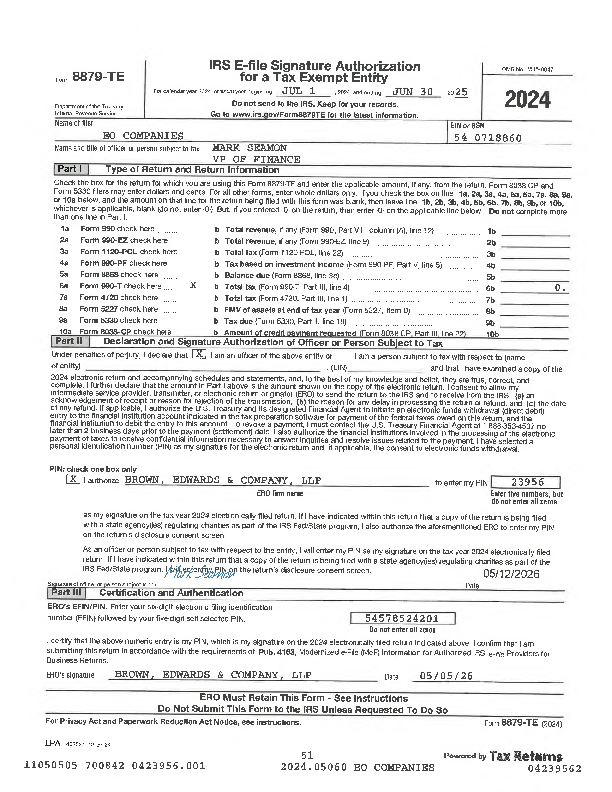 2024 Tax Return 990